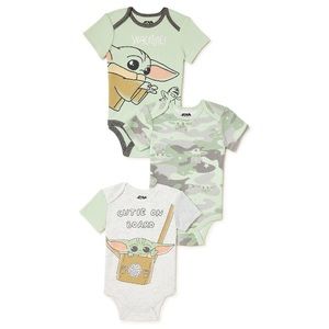 3 Star Wars The Mandalorian Baby Yoda Onesies Size 24 Months NEW
